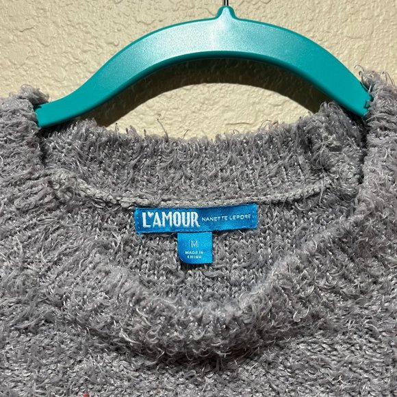 Fuzzy Grey Sweater - Picture 3 of 3